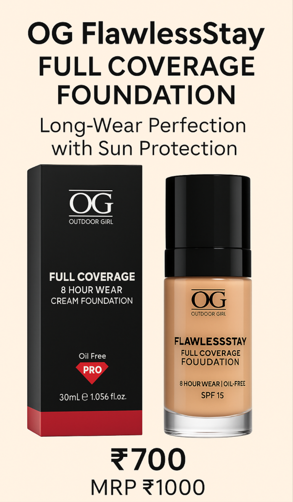 OG FlawlessStay Full Coverage Foundation – 8 Hour Wear | Oil-Free with SPF 15