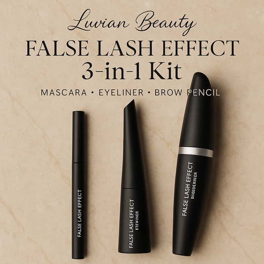 Luvian Beauty False Lash Effect 3-in-1 Set – Mascara, Liquid Eyeliner & Eyebrow Pencil